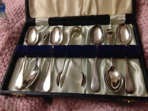 GORGEOUS Quality 6 TEA SPOONS+ Sugar Nips EPNS SHEFFIELD LOOK At My BUY NOW LISTINGS NO WAITING