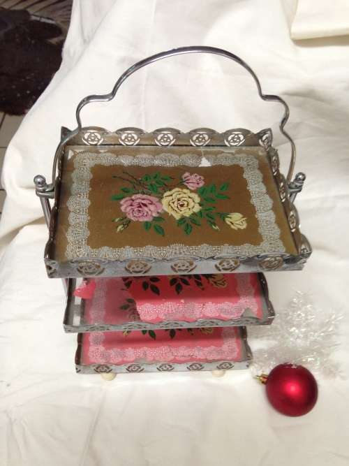 Cake Stand  3 tier -Metal Vintage Collectables