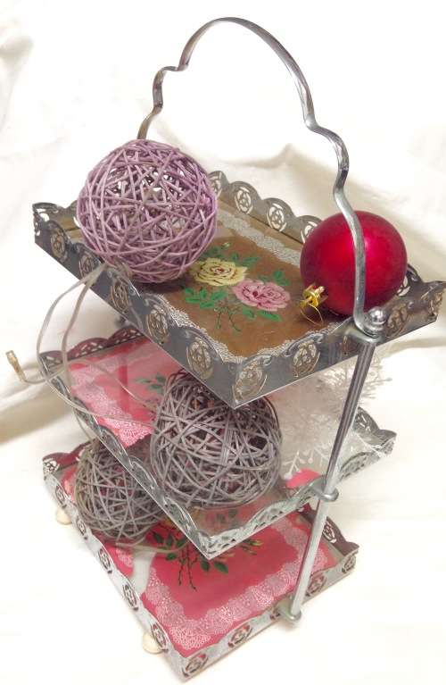 Cake Stand  3 tier -Metal Vintage Collectables