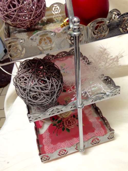 Cake Stand  3 tier -Metal Vintage Collectables