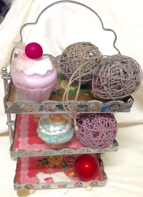 Cake Stand  3 tier -Metal Vintage Collectables
