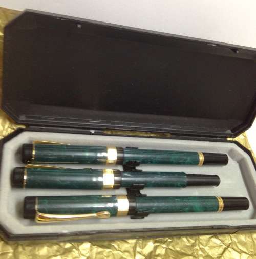 Fabulous Set *Marbled Fountain Iridium NibGermany&2READ*GREAT COUNTRYHomeDecor*L@@Kat MY 900 BUYNOW