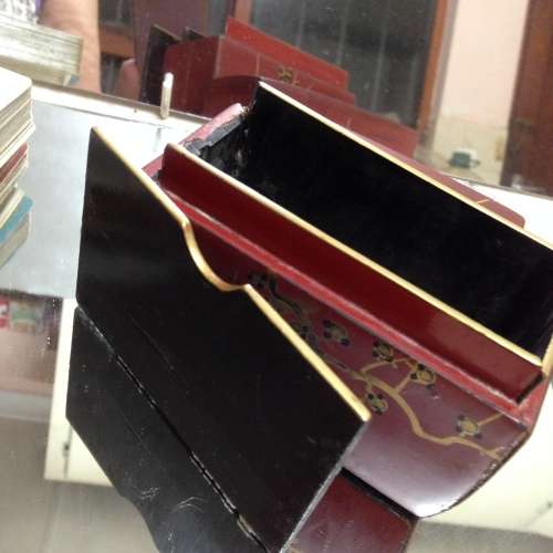 Wood Box Oriental + 2 PK. PLAYING cards 2 Assorted LOOK At My BUY NOW*NO WAITING