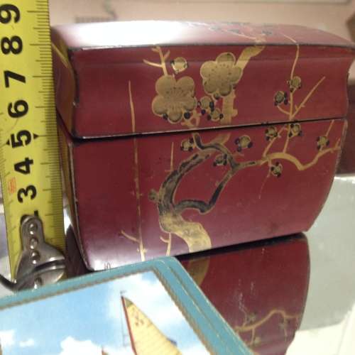 Wood Box Oriental + 2 PK. PLAYING cards 2 Assorted LOOK At My BUY NOW*NO WAITING