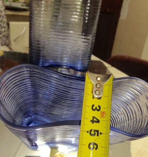 VASE CoboltGlassGraduatinglighterHorizontal RibL@@K atMy BUY NOW*NO WAITING*GREAT COUNTRY HOME DECOR
