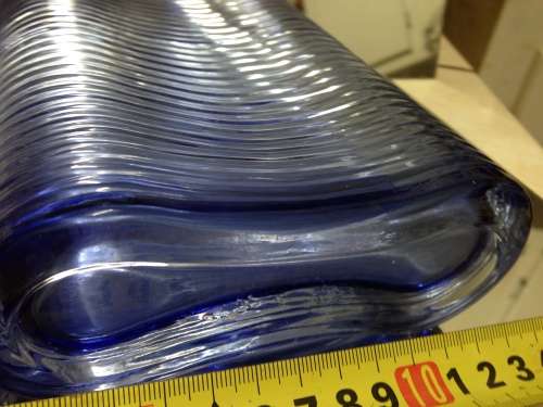 VASE CoboltGlassGraduatinglighterHorizontal RibL@@K atMy BUY NOW*NO WAITING*GREAT COUNTRY HOME DECOR