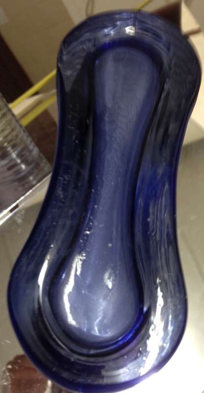 VASE CoboltGlassGraduatinglighterHorizontal RibL@@K atMy BUY NOW*NO WAITING*GREAT COUNTRY HOME DECOR
