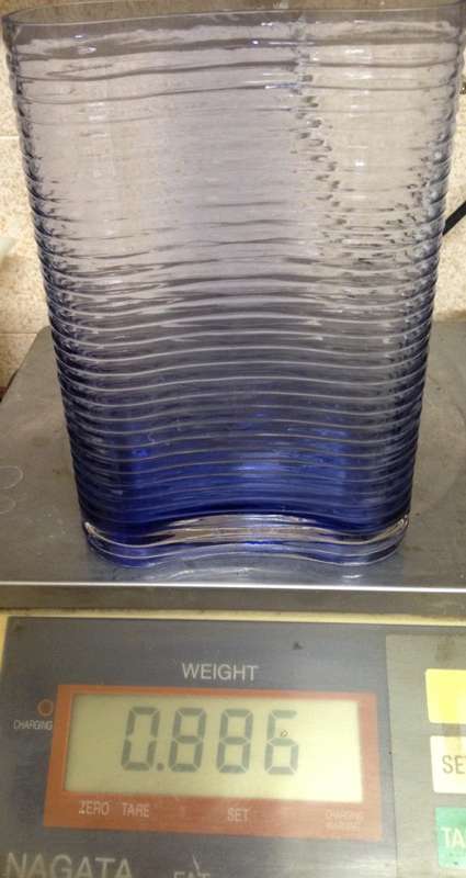VASE CoboltGlassGraduatinglighterHorizontal RibL@@K atMy BUY NOW*NO WAITING*GREAT COUNTRY HOME DECOR