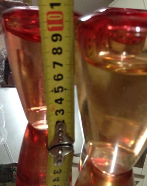 Vintage 3 Hand Blown Candle Sticks Red Gold Use both Ends