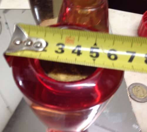 Vintage 3 Hand Blown Candle Sticks Red Gold Use both Ends