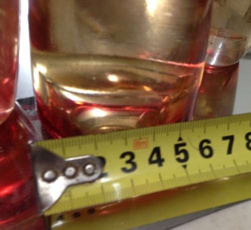 Vintage 3 Hand Blown Candle Sticks Red Gold Use both Ends