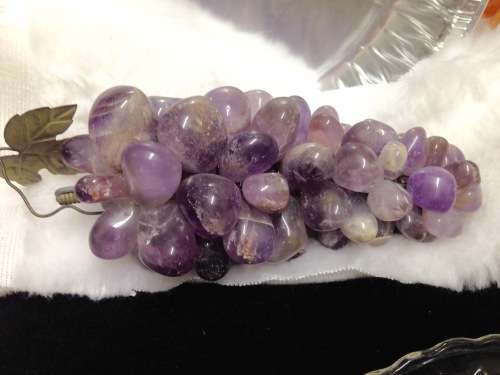 GondolaVaseAMETHYST GRAPES*SEMI PRECIOUS STONES *GREAT COUNTRYHomeDecor*L@@KatMyBUY NOW.*NO WAITING