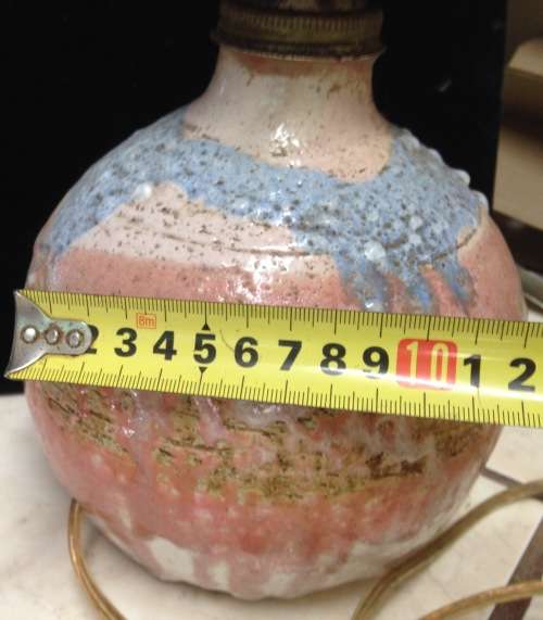 lamp base Pottery Table lamp - Pink Blue- electric WORKING LOOK At My BUY NOW LISTINGS NO WAITING