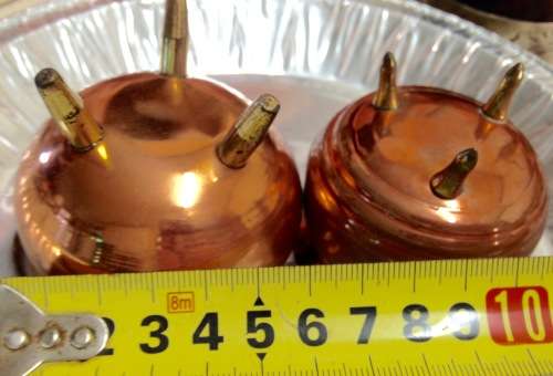 SALTS - 2 Copperware 3 Leg Pot Belly s pots uses butter salt or sauce