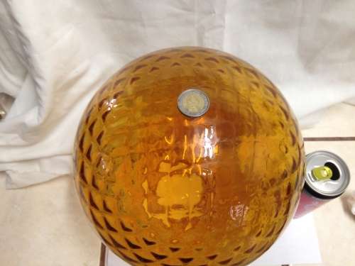 Circa1950/60s Large Amber Glass Hanging Globe Ball Shade LooK at All My Buy Now Listings No Waiting