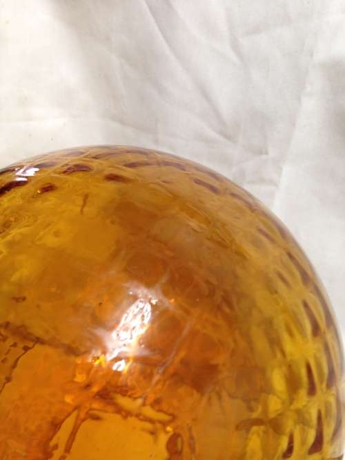 Circa1950/60s Large Amber Glass Hanging Globe Ball Shade LooK at All My Buy Now Listings No Waiting