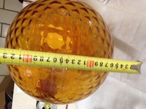 Circa1950/60s Large Amber Glass Hanging Globe Ball Shade LooK at All My Buy Now Listings No Waiting