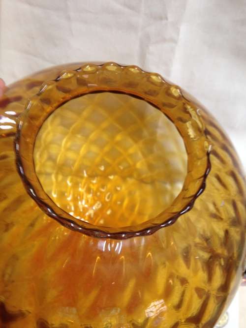Circa1950/60s Large Amber Glass Hanging Globe Ball Shade LooK at All My Buy Now Listings No Waiting