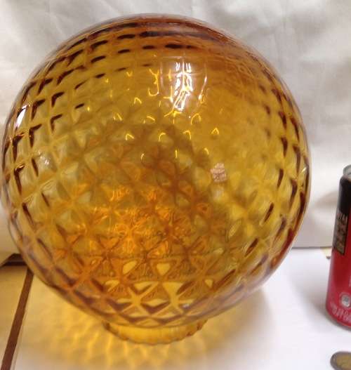 Circa1950/60s Large Amber Glass Hanging Globe Ball Shade LooK at All My Buy Now Listings No Waiting