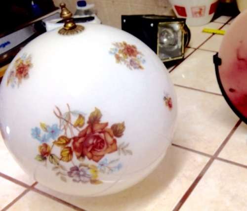 Circa1930 Art Deco Glass Hanging Globe Ball Shade