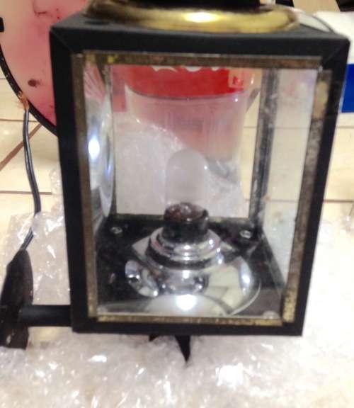 Lamp Metal Glass - Wall Sconce Carriage style * LooKatMyBUY NOW*NO WAITING*GREAT COUNTRY HOME DECOR