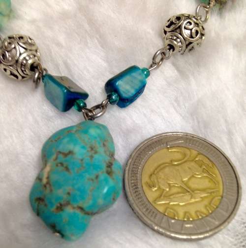 TORQUOISE Chunky howlite Stones NECKLACE Tibetan style spacersLOOK At My BUY NOW LISTINGS NO WAITING