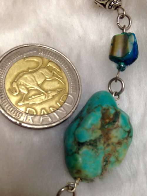 TORQUOISE Chunky howlite Stones NECKLACE Tibetan style spacersLOOK At My BUY NOW LISTINGS NO WAITING