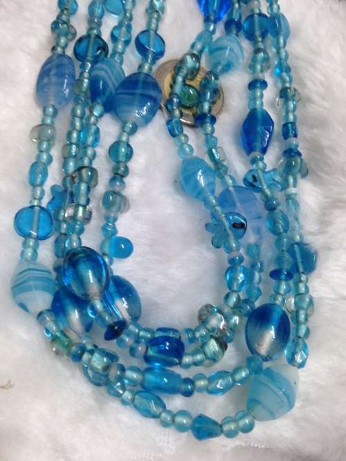 Bib NECKLACE ITALIAN 4 strands Lampwork GLASS BEADS LOOK At My BUY NOW LISTINGS NO WAITING