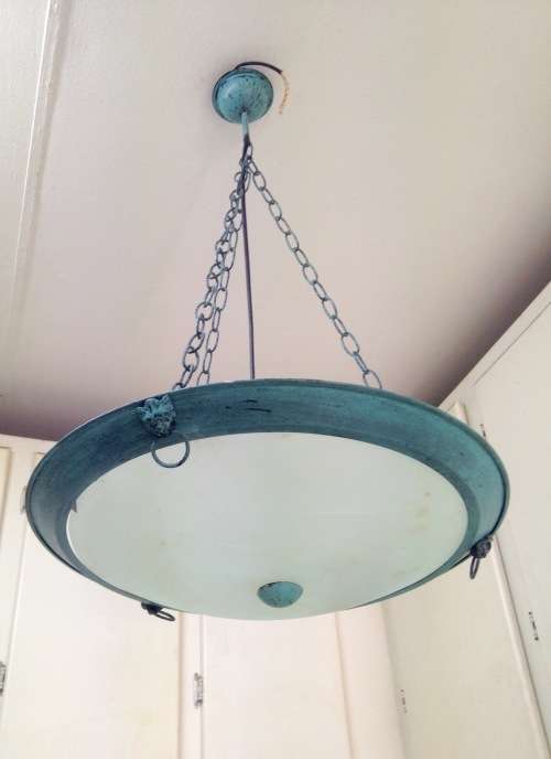 500mmDiameter Single Bulb PendantCHANDELIER metal Glass marbled Shade