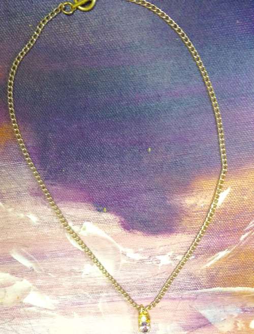 Post-Ordered Circa 1965to1975 Gold tone Genuine Amethyst+Diamond chip LOOK At My BUY NOW-NO WAITING