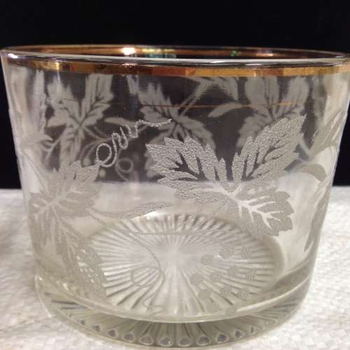 1950/60 Bartlett+Collins,*ICE TUB/Bucket Glass bowl embossed frieze around it