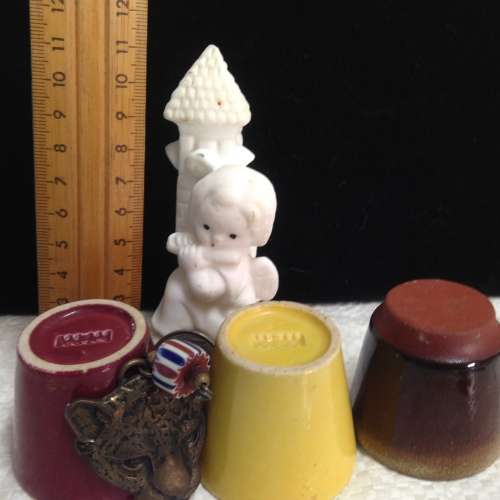 Figurine and small herb pots