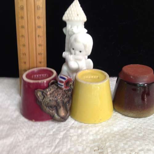 Figurine and small herb pots