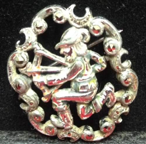 Robin Hood Brooch Marcasite LOOK At All My BUY NOW LISTINGS NO WAITING