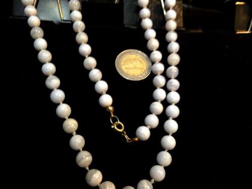 Necklace blue lace Agate gem stones Look at my Buy Now No Waiting