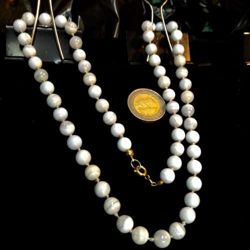Necklace blue lace Agate gem stones Look at my Buy Now No Waiting