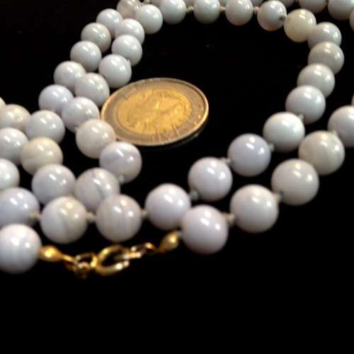 Necklace blue lace Agate gem stones Look at my Buy Now No Waiting