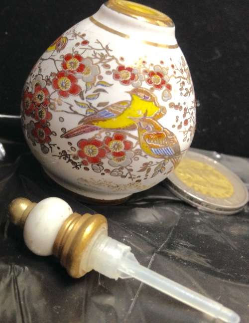 1xTERRACOTTA Ceramicbox24K GOLD TRIM+Greek empty 1ceramic perfume bottle