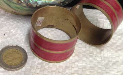 Brass bell wood handle+ 2 Serviette rings LOOK At My BUY NOW LISTINGS NO WAITING