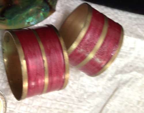 Brass bell wood handle+ 2 Serviette rings LOOK At My BUY NOW LISTINGS NO WAITING