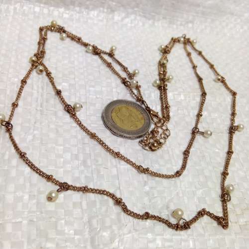 Necklace Gold tone Chain+faux Pearls LOOK At My BUY NOW Listings NO WAITING
