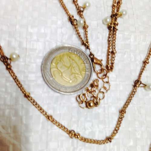 Necklace Gold tone Chain+faux Pearls LOOK At My BUY NOW Listings NO WAITING