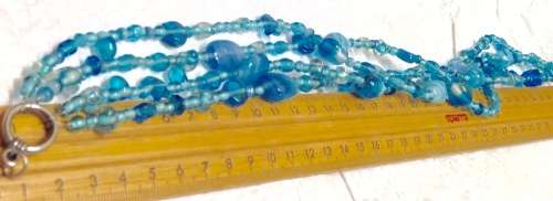 Bib NECKLACE ITALIAN 4 strands Lampwork GLASS BEADS LOOK At My BUY NOW LISTINGS NO WAITING