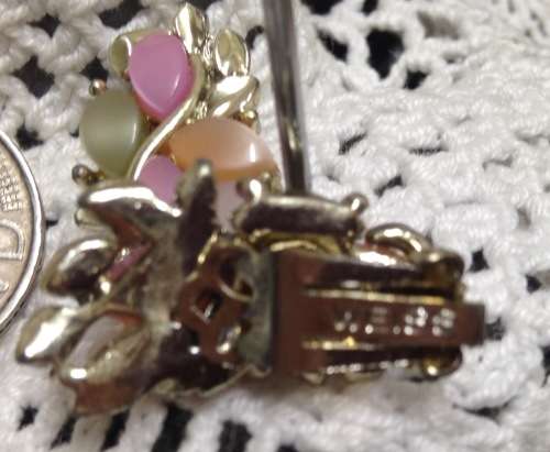 1950/60`s Albert WEISS signed Earrings Clip on metal Look at my Buy Now listings No Waiting