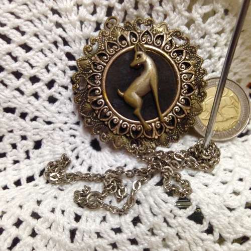 Unusual Pendant Buck  Nilio + filigree + chainLook at My BUY NOW NO WATIING