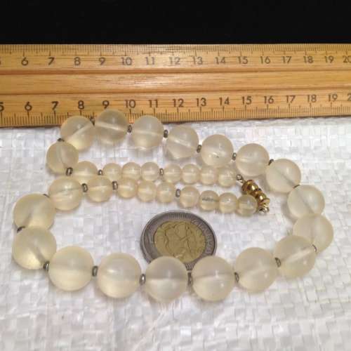 Necklace 1950s Clear Bubble Lucite Beads LOOK At My BUY NOW items NO WAITING