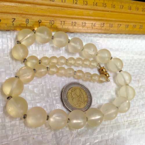 Necklace 1950s Clear Bubble Lucite Beads LOOK At My BUY NOW items NO WAITING