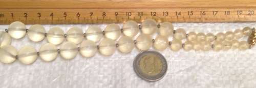 Necklace 1950s Clear Bubble Lucite Beads LOOK At My BUY NOW items NO WAITING