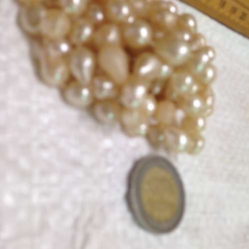 Necklace - Flapper style Tear drop+ Round  faux Pearls