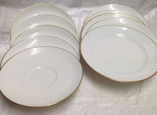 12 items  white Saucers+ Side Plates make`New Chelsea`*CRAZING*LOOK At My BUY NOW items NO WAIT
